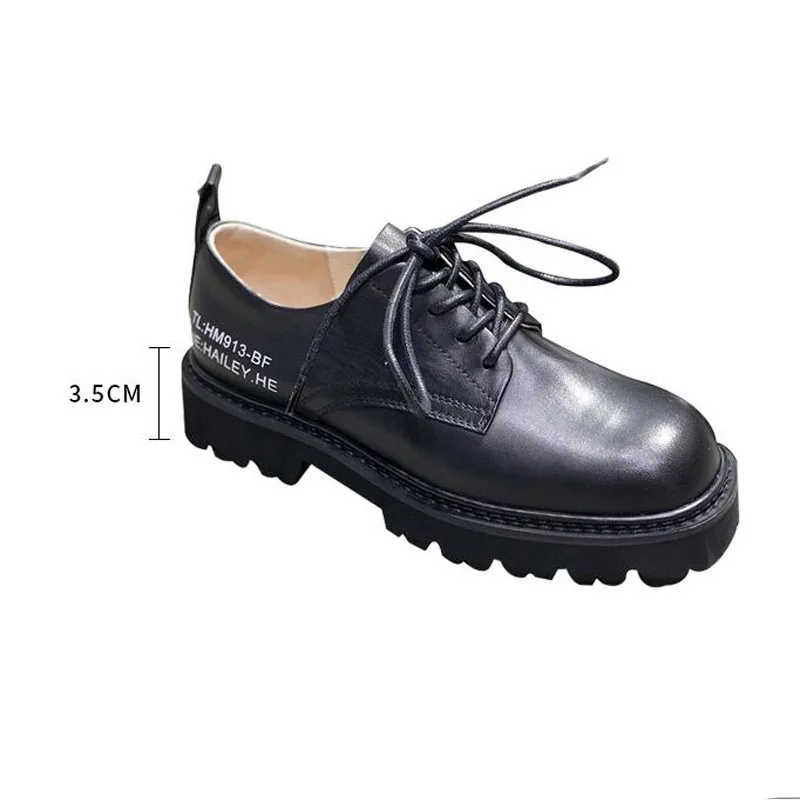 Женские туфли-оксфорды из лакированной воловьей кожи на шнуровке толстом