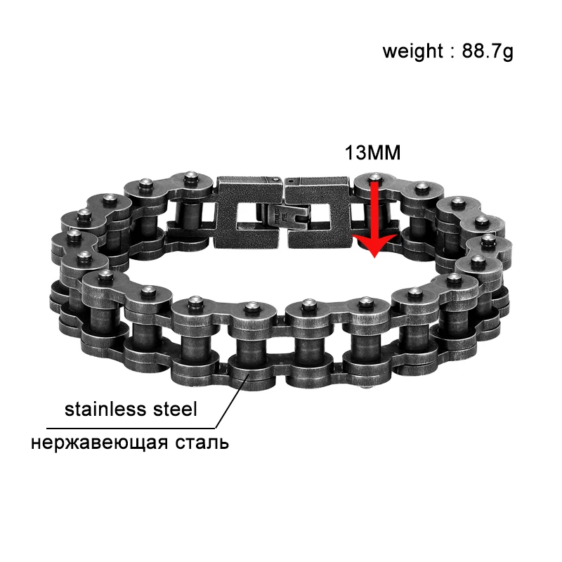 Bicycle Chain Men Bracelet Punk Rock Motorcycle Accessories Heavy Stainless Steel Jewelry Mens Bracelets For Men Wristband Gifts