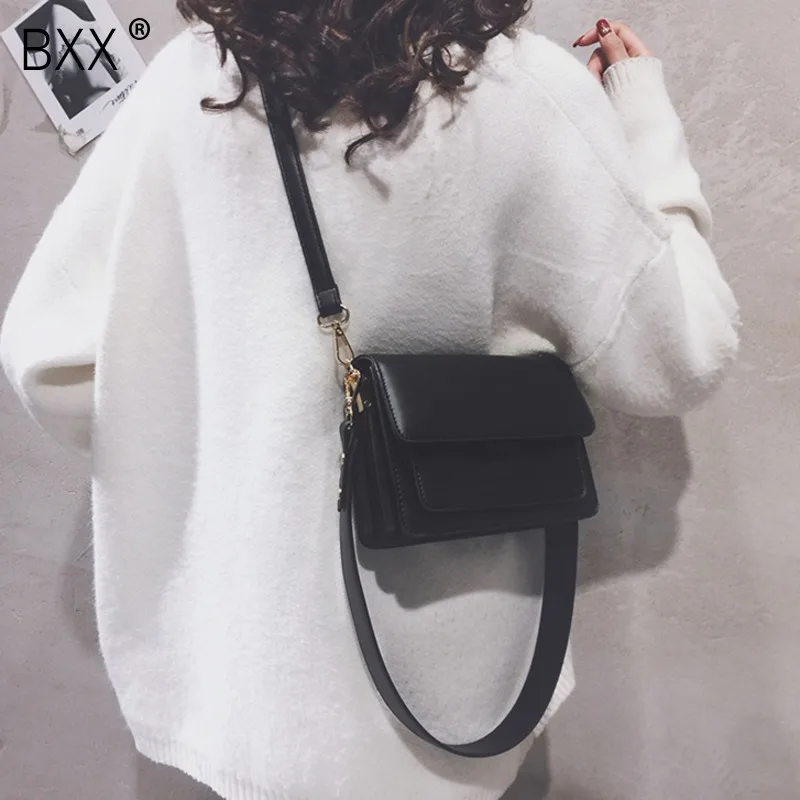 [BXX] однотонные сумки через плечо из искусственной кожи для женщин 2021 Весенние