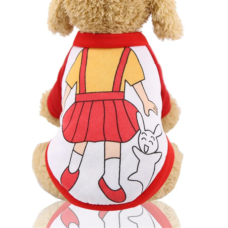 Модная Милая одежда для домашних животных мультяшное дышащее тонкое бархатное