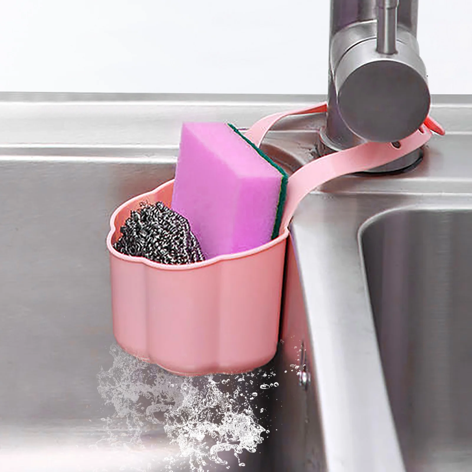 

Kitchen sink drain basket, hanging bag, faucet, sponge rack, dish washing sink, non-perforated storage hanging basket