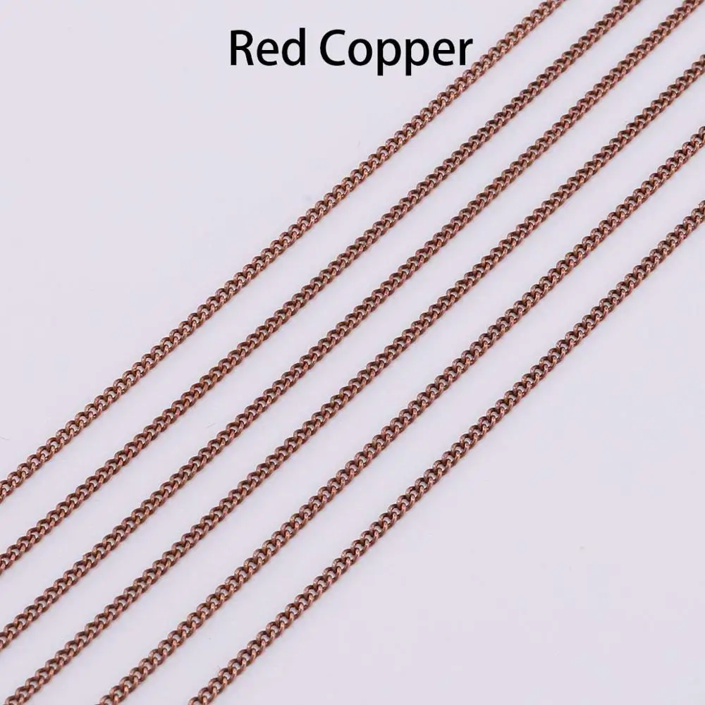Antique Copper 5 м/лот серебряное/золотое/бронзовое ожерелье цепи для изготовления ювелирных изделий материалы ручной работы DIY ожерелье цепь поставки - Цвет: Antique Copper