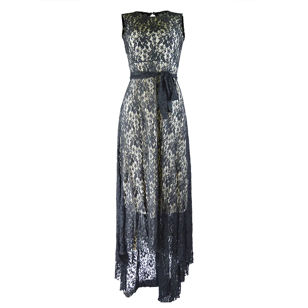 

Amazon summer new dress no sleeve wrap chest asymmetric hem swallow tail slim sexy dress