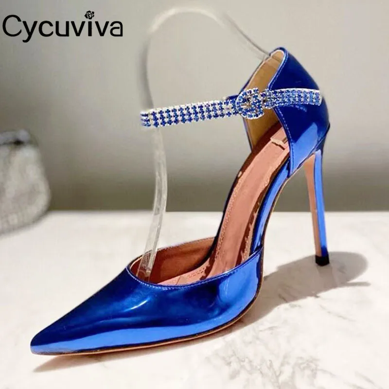 

Сандалии женские кожаные на очень высоком каблуке, люксовые пикантные туфли-лодочки, с ремешком на щиколотке, обувь без задника для вечерин...