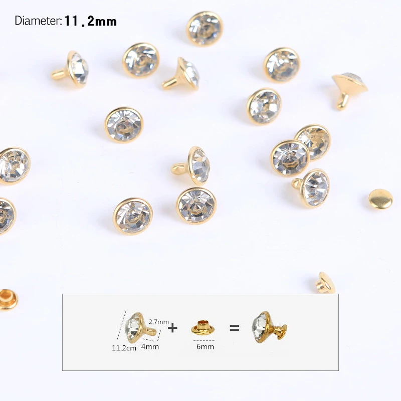 30-100 наборов 5-11 2 мм Хрустальная отделка стразы заклепки для одежды Стразы шпильки