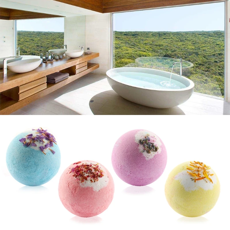 

10Pcs 100g Bubble Bath Bombs Essential Oil Dried Flower Petals Fragrances Aromatherapy SPA Salt Ball Moisturizing Gifts to Women