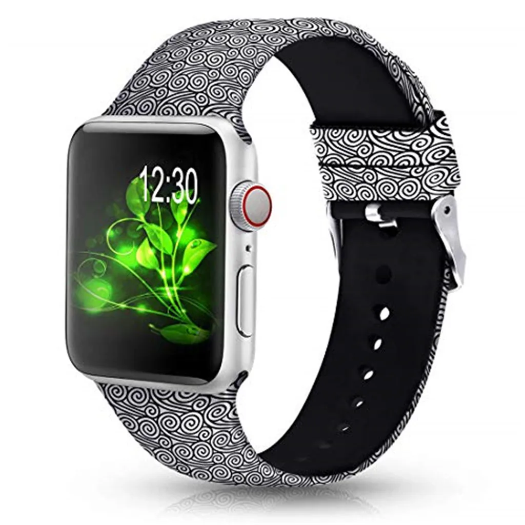 Yayuu полосы для наручных часов Apple Watch Series 4/3/2/1 мягкий силиконовый неувядающий с печатным рисунком сменный ремешок Спортивные smart watch полос - Цвет: Xiangyun
