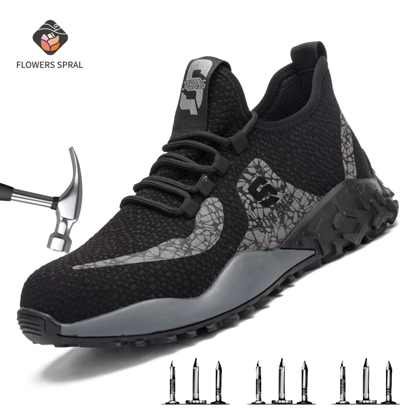 

Wear Resistant Non-Slip Safety Shoes Men's Casual Shoes Light Puncture-Proof Sports Safety Protectors Men's Work Shoes