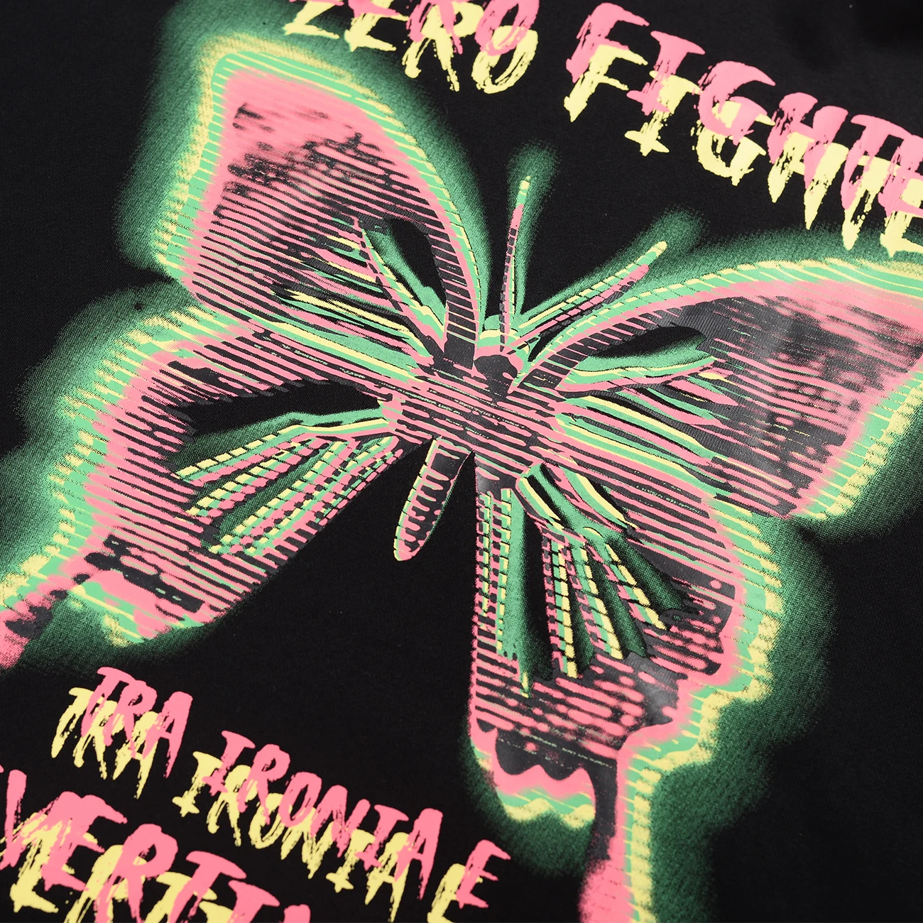 

Chain Butterfly Print Harajuku Mens Hip Hop Streetwear Hoodie Sweatshirt Winter Cotton Pullover Tops Black