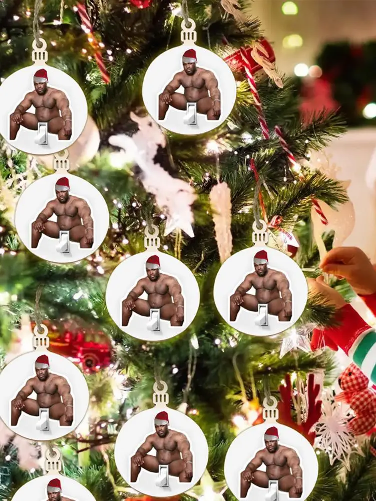 

Christmas Ornaments 2021 Wooden Christmas Funny Hangings Ornaments Christmas Novelty Funny Naked Man Pattern Baubles Christma