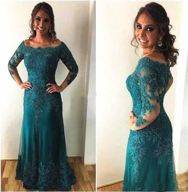 

Plus Size Custom Mother Of The Bride Dresses Lace vestido de madrinha Full Sleeve Party Mother Of The Groom Dresses