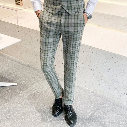 Green Only pant Костюм Homme Vestito Uomo Elegante костюм Homme Mariage клетчатые итальянские костюмы мужские курчавые куртки мужские свадебные костюмы Ternos - Цвет: Green Only pant