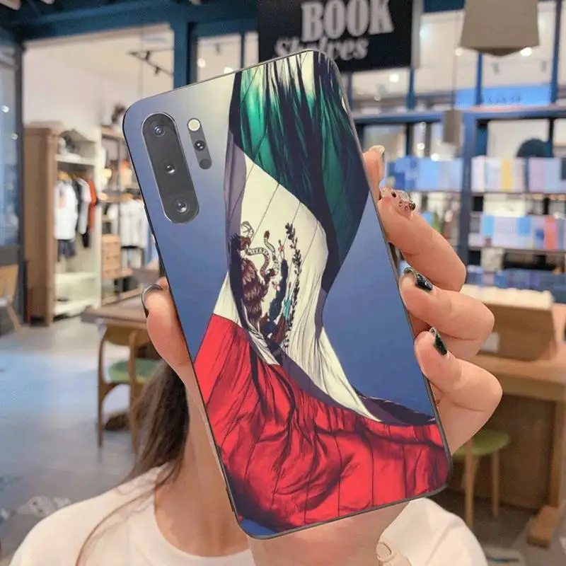 YJZFDYRM черный мягкий чехол из ТПУ с мексиканским флагом для Samsung Note 7 8 9 10 Lite Plus Galaxy J7