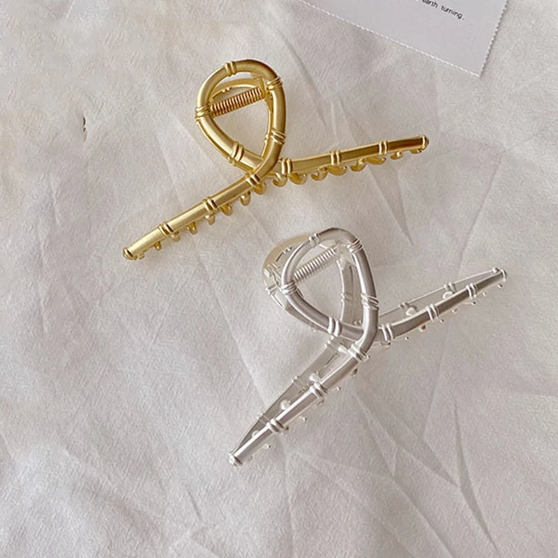 

Metal Bamboo Knot Hair Claw Clip Large Barrette Crab Hair Claws Bath Clip Ponytail Clip For Women Girls Hair Accessories Gift