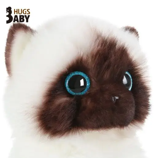 Имитация сиамского кота плюшевая игрушка синие блестки Глаза Мягкая кукла