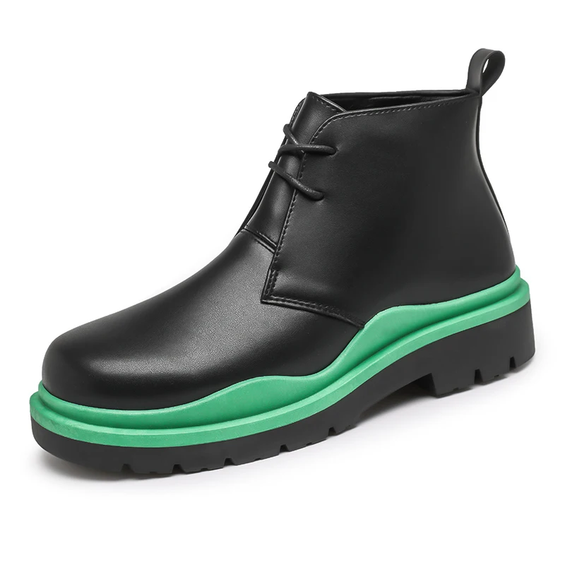 

Autumn Men Ankle Boots Casual Business Shoes Lace-up Mixed Colors British Punk Boots Chelsea Boots for Men Motorcycle Boots 39