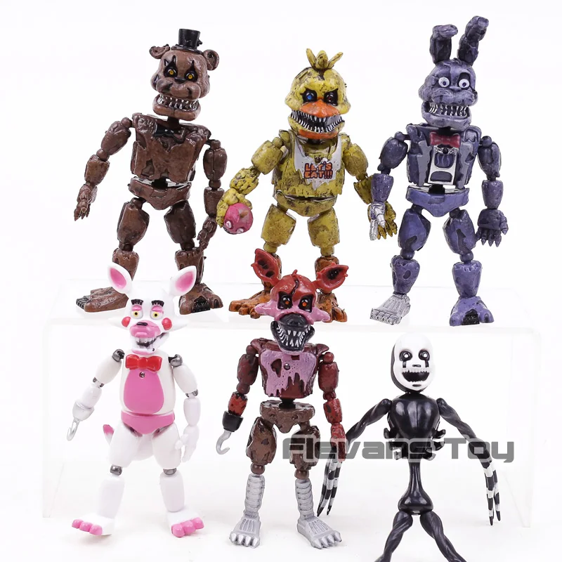

Five Nights At Freddy's Nightmare Freddy Chica Bonnie Funtime Foxy PVC Action Figures Toys Sets