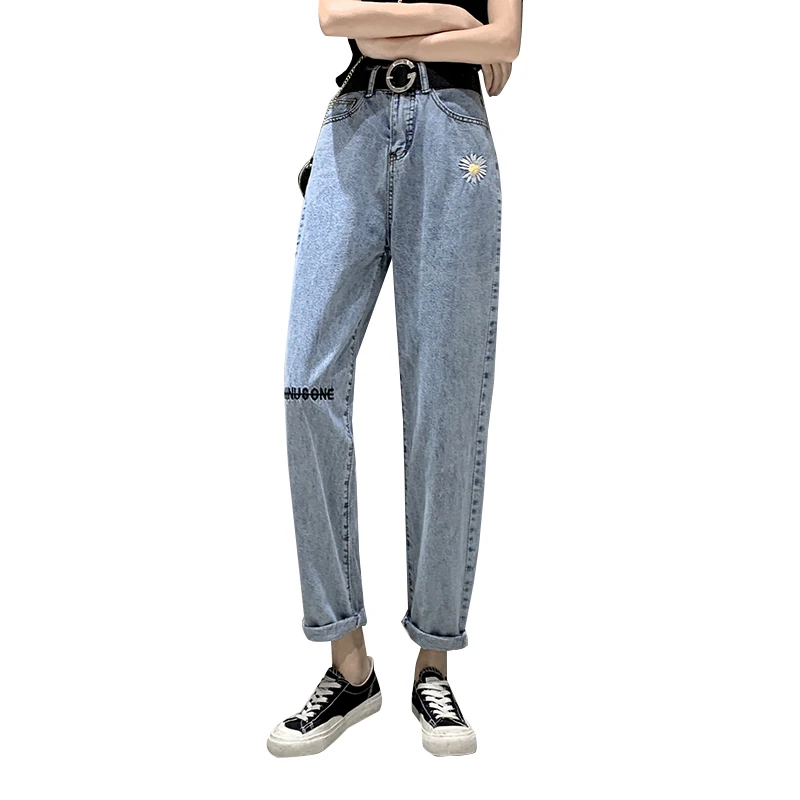 Женские джинсы винтажные синие джинсовые брюки женские с высокой талией женская