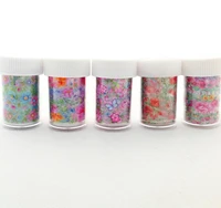 fashion 3d decor colorful flower nail decal nail transfer foil starry sky nail art sticker