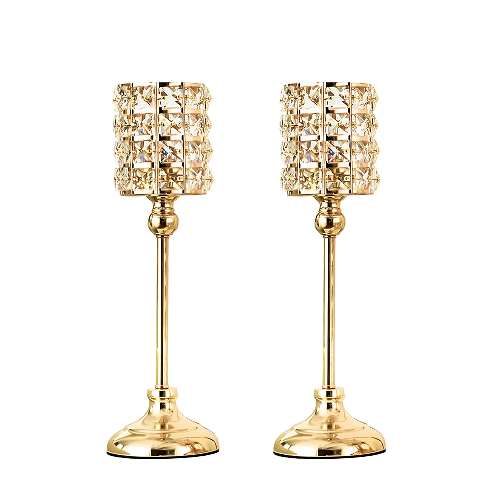 

Modern Minimalist Candlestick Crystal Glass Model Room Decoration Iron Candle Holder Ornaments Metal Crafts Home Decor
