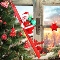 2022 christmas santa claus electric climb ladder christmas tree ornament decoration for indooroutdoor for new year kids gifts