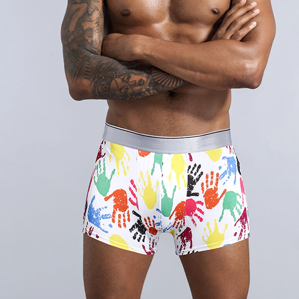 Underwear Men Boxer Cartoon Funny Panties Elastic Boxershorts Men Underpants Breathable Seamless Male Soft Calzoncillos Hombre