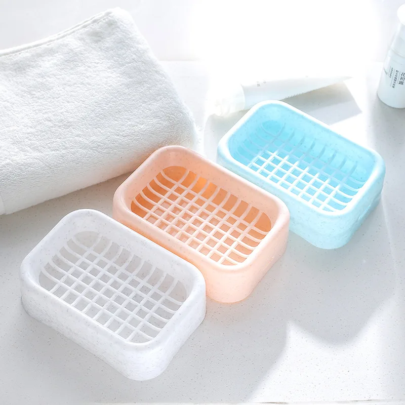 

2173 Soap Dish Water Draining Creative Bathroom Large Size Soap Dish Rack Plastic Simple Double Layer Soap Box