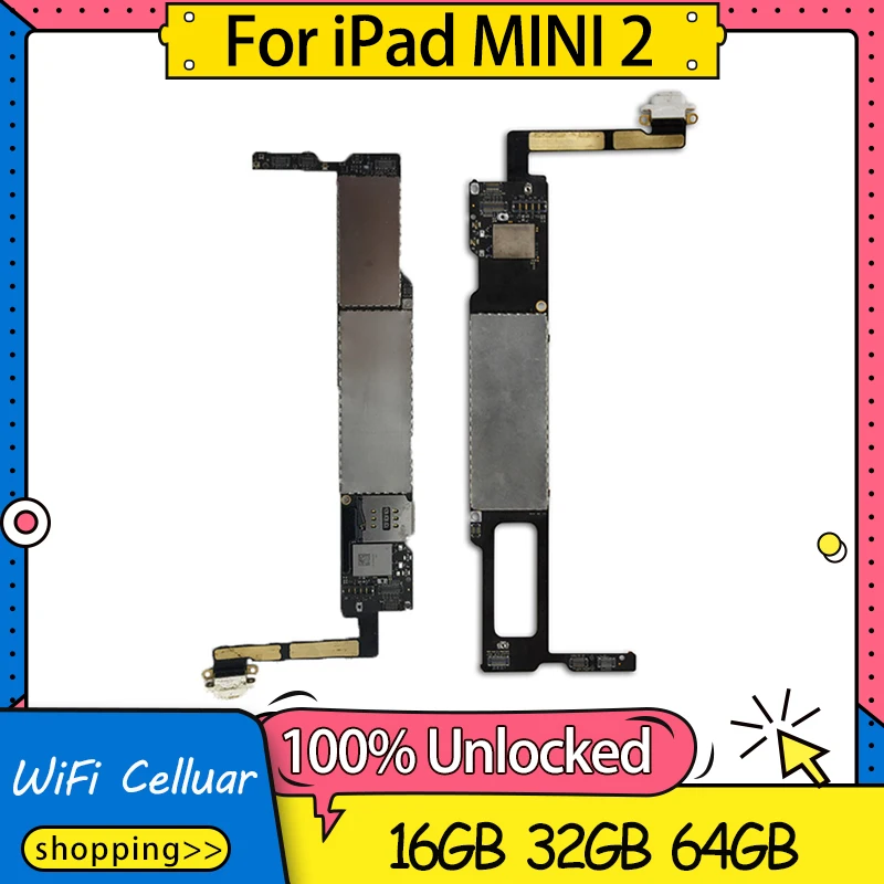 Материнская плата для iPad Mini 2 разблокированная с Wi-Fi + 3G SIM Логическая системой IOS