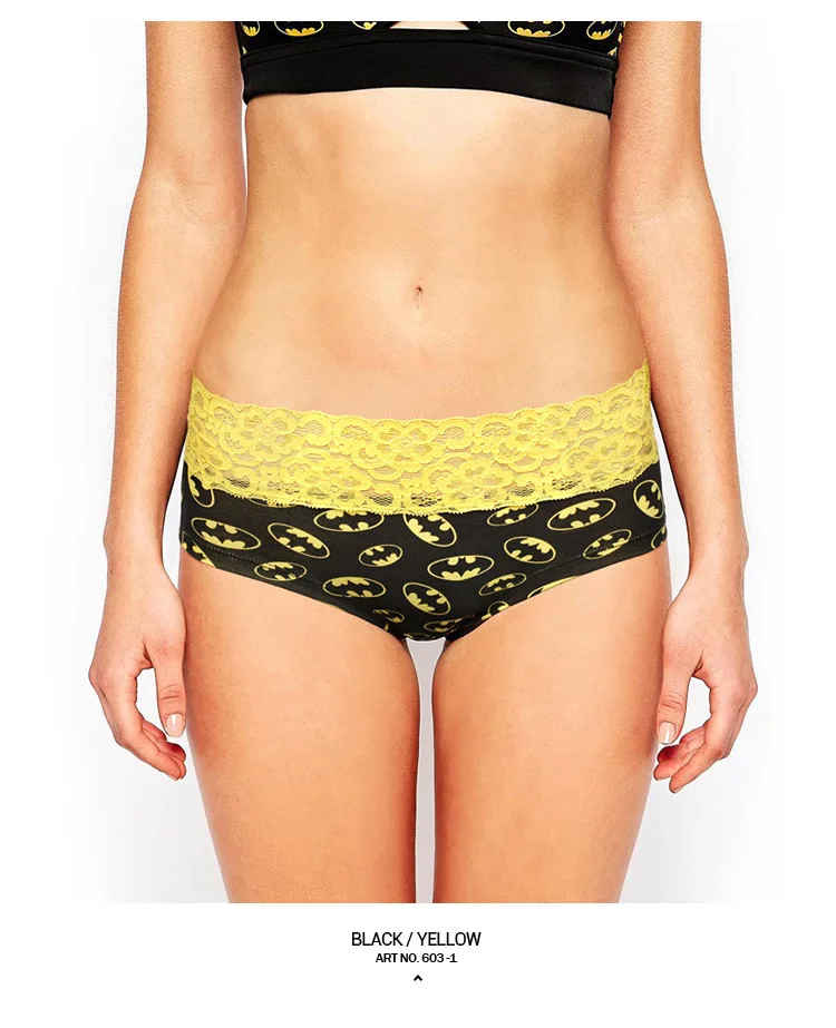 Сексуальный Марвел хлопок Бэтмен принт Супермена нижнее белье сшивание печати