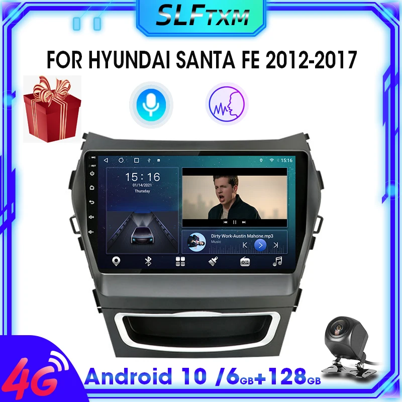 

Автомобильный радиоприемник, 2 Din, Android 10, мультимедийный плеер для Hyundai Santa Fe 3 Grand IX45 2012-2017, стерео приемник, навигация, RDS AM