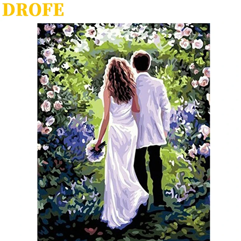 Картина по номерам DROFE DIY, современный мурал, акриловые краски, уникальное декоративное украшение для дома, ручная роспись, подарок, размер 40х50 см, "Пара".