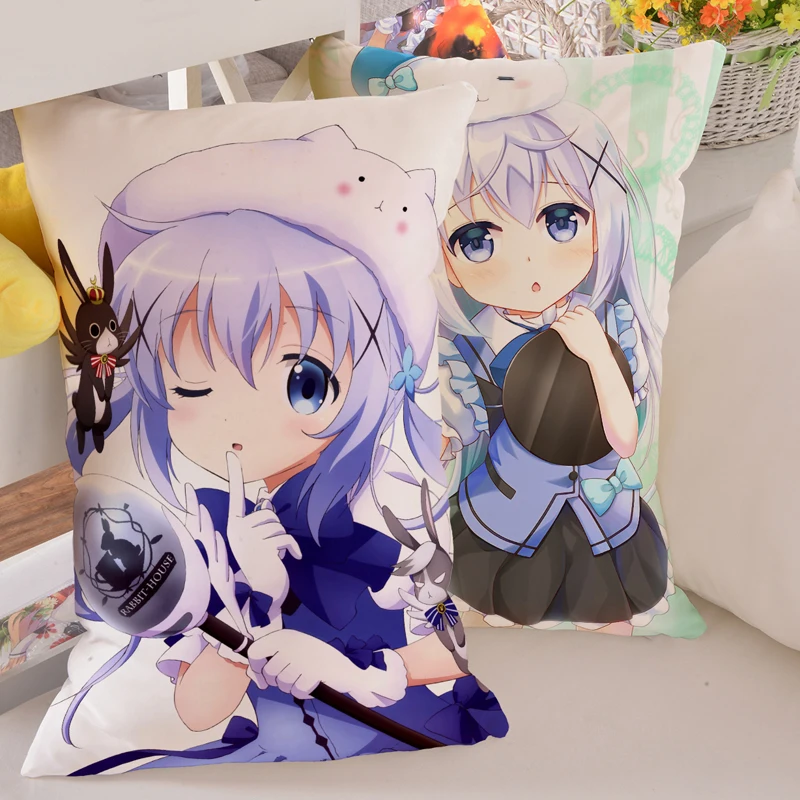 1 шт. аниме мультфильм-это заказ кролика? Плюшевая подушка с принтом для