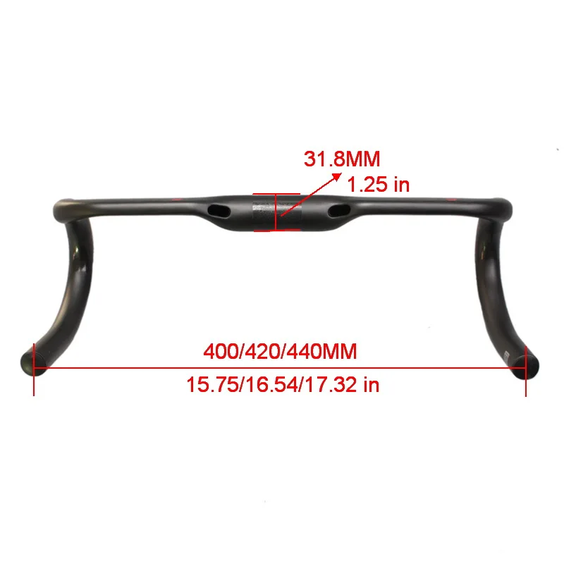 Дешево Руль дорожного велосипеда из углеродного волокна, 31,8*40 см/42 см/44 см