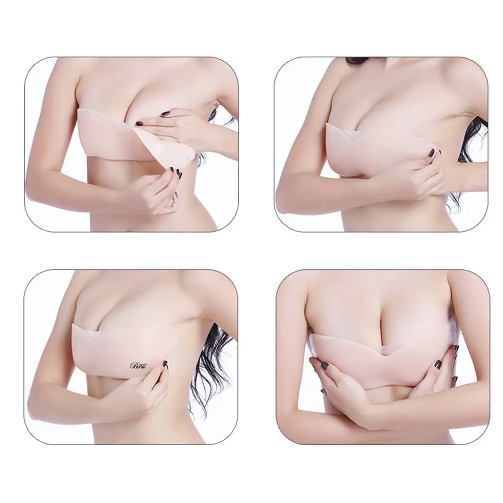 Новинка женские бюстгальтеры без бретелек с открытой спиной самоклеющийся