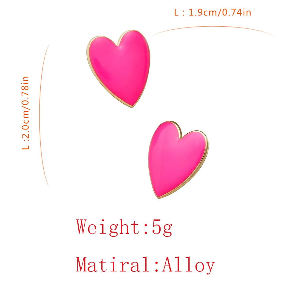 

Street Style Four colors Heart Stud Earrings For Women Girls 2021 Trend Minimalist Korean Fashion Love Earring Jewelry Gift