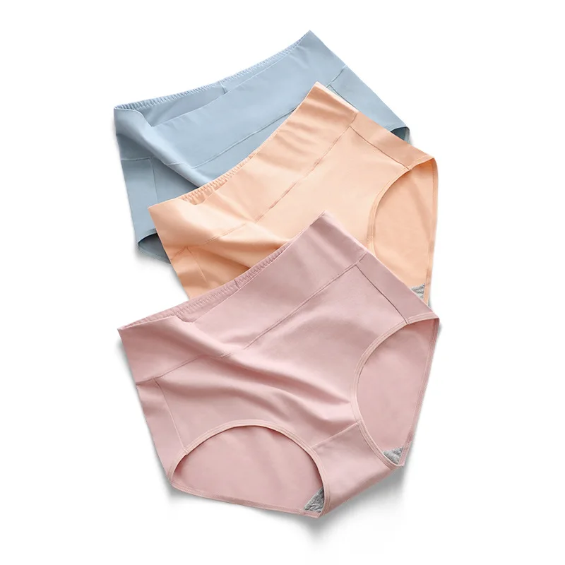 Хлопковые трусы с высокой талией дышащие хлопковые большого размера| |