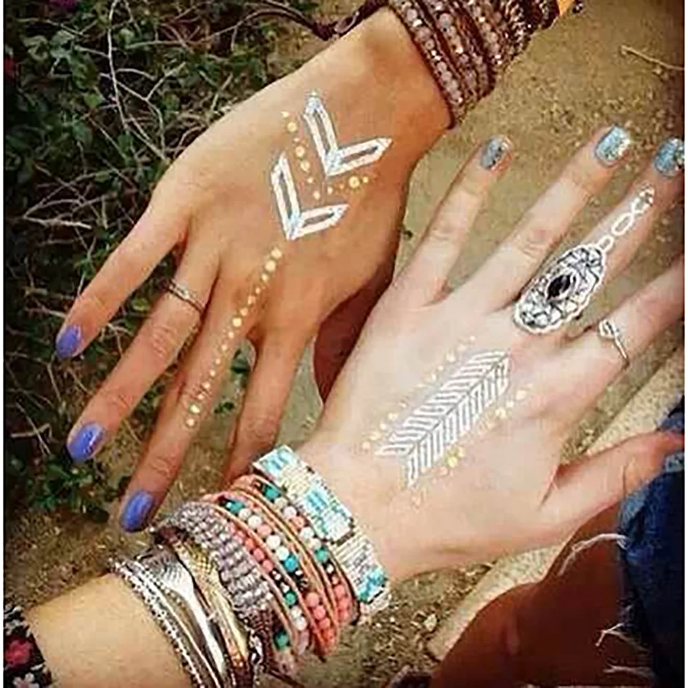 Тату наклейка временный рисунок боди арт водостойкая искусственная Цветочная