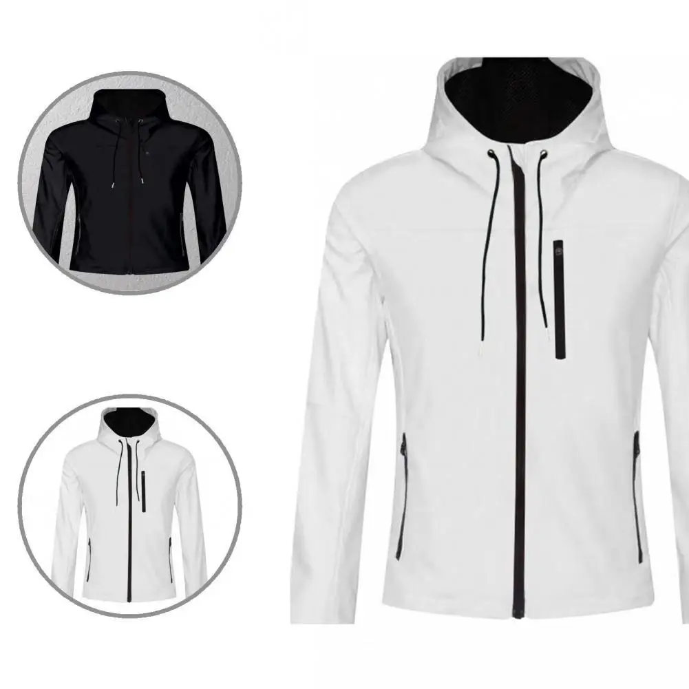 

2021 Casual Plus Velvet Windproof Male Drawstring Long Sleeve Coats Winter Warm Men Fashion Solid Hooded Turtleneck Loose Jacket