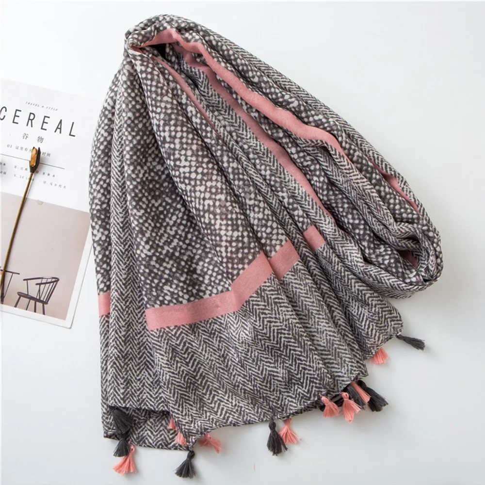 Женская мода Aztec кистовидная вискоза шаль шарф для женщин высокого качества