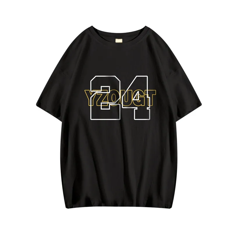 

2021 Summer Ins Hong Kong Style Printed Cotton T-shirt Men's Korean-Style Trendy Student Pullover Half Sleeve BF Crew Neck
