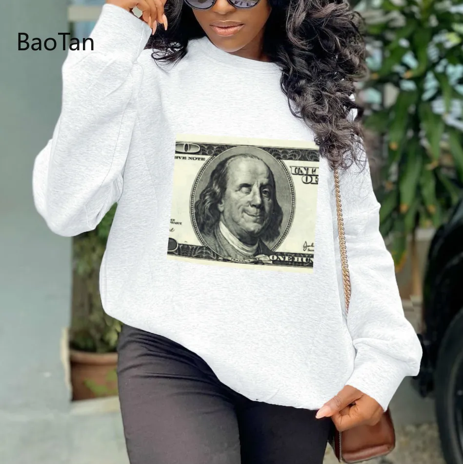 

Oversized hoodie Printed Letter Pattern Round Neck Long Sleeve Ladies Sweatshirt female Casual Pullovers