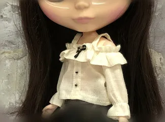 white Blyth свитер с длинными рукавами для мальчиков; озон Топ кукольный наряд(Fit blyth, BJD, озон, pullip, лат, licca, ob, kurhn, 1/6 кукла - Цвет: white