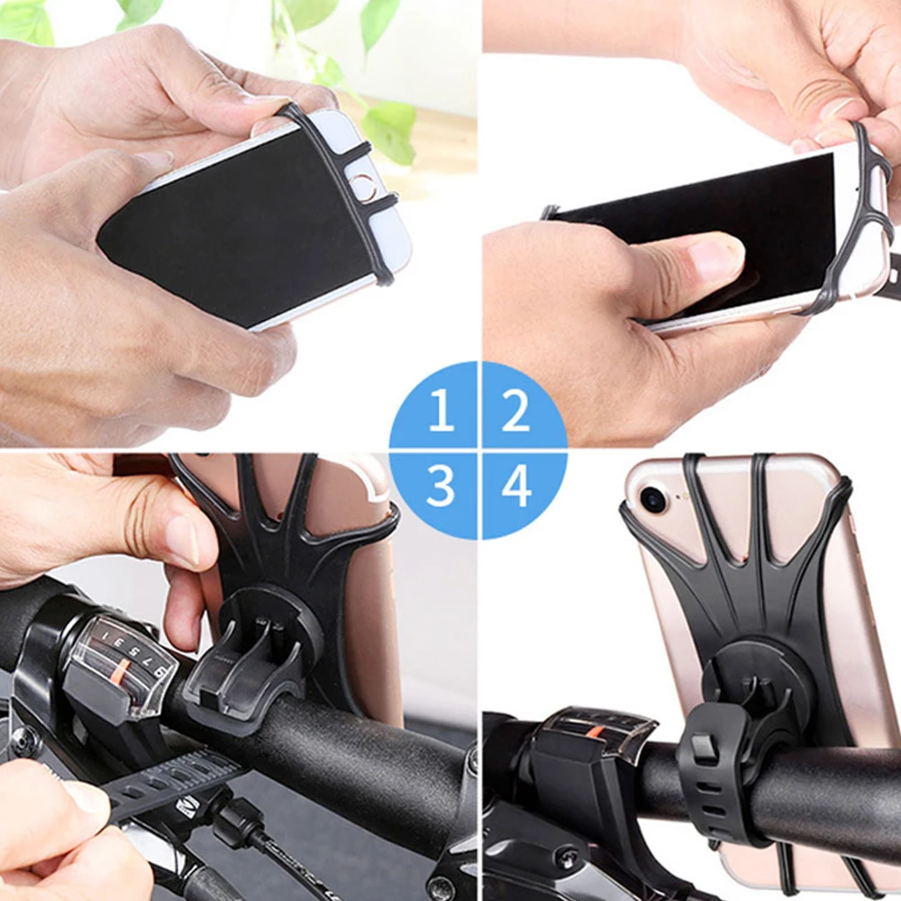 

Universal Silicone Bike Phone Holder Motorcycle Bicycle Mobile CellPhone Stand Handlebar Clip Holder For iPhone Samsung