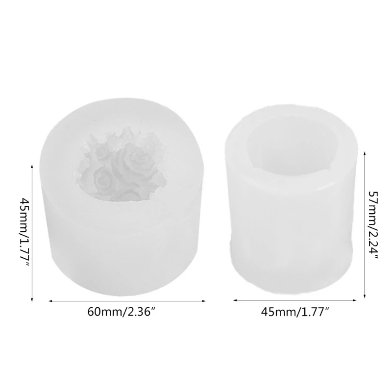 

2 Pack 3D Rose Candle Molds Cylinder Sphere Shape Silicone Molds for Making DIY