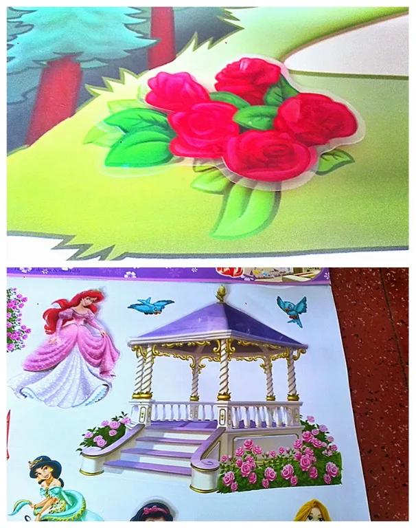 3D мультфильм Съемный Diy семь принцесс цветок настенные наклейки домашний декор для детей комнаты гостиной девушки спальни
