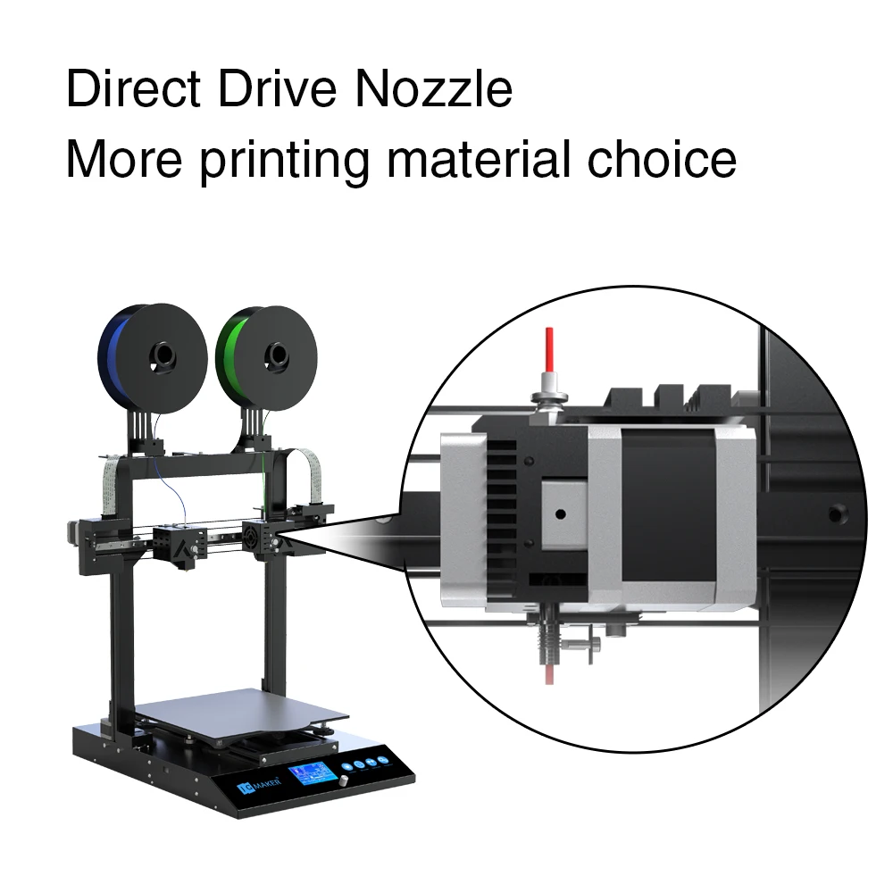 JGMaker Artist-D Updated Pro IDEX Dual Independent Extruder 3D Printer Direct Drive 32bit Motherboard Print Volume 300*300*340mm