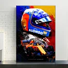Абстрактный постер Фернандо Алонсо F1, Современный домашний декор, холст, печать, модульная Настенная картина, украшение для дома, гостиной