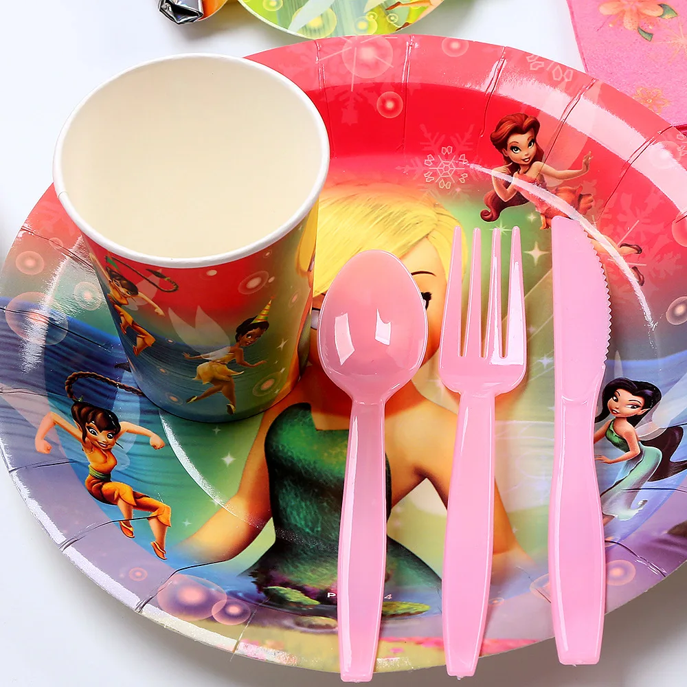 Tinker Bell Elf Princess тематические одноразовые фотобумажные салфетки для девочек баннер