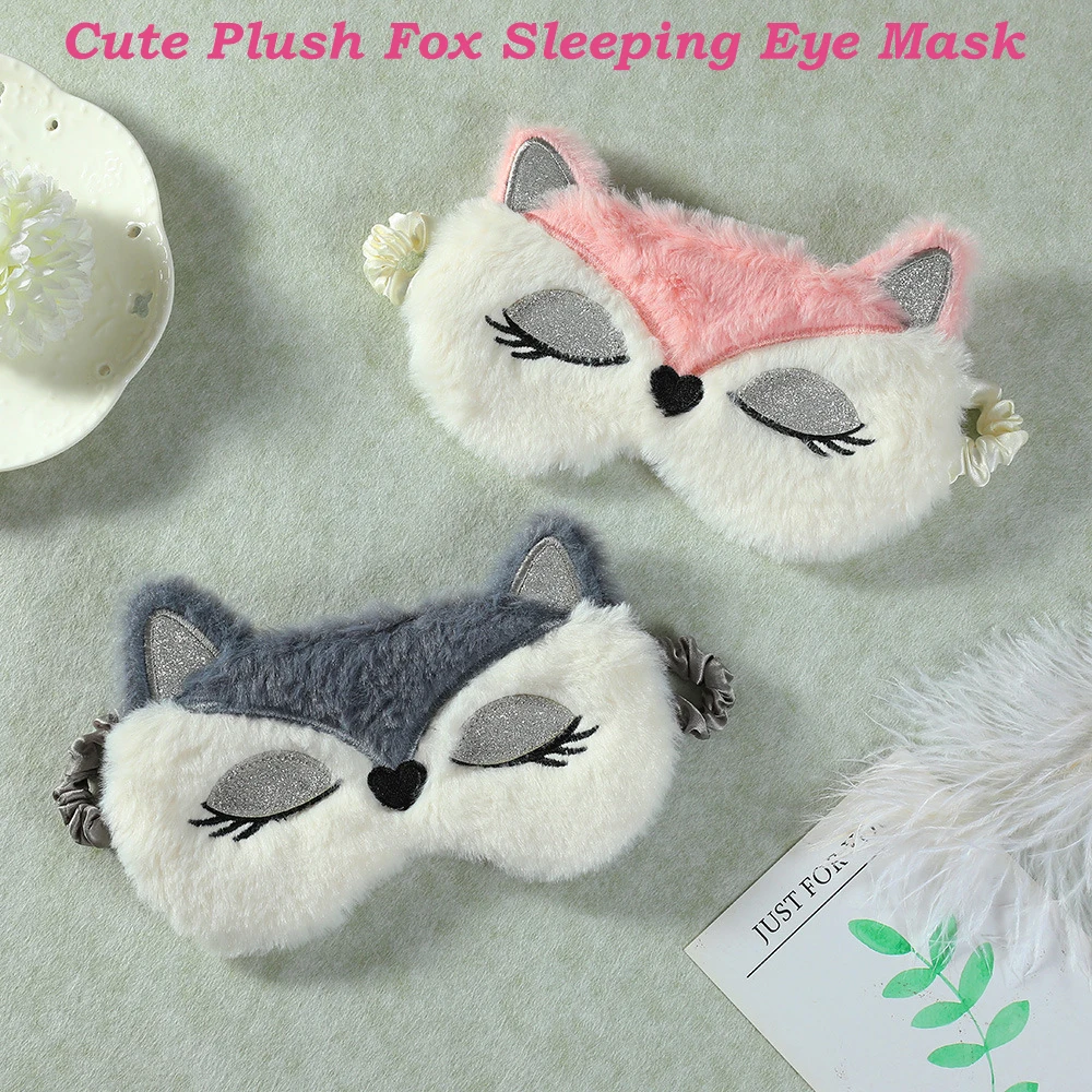 

Cute Plush Sleep Eye Mask Travel Nap Light proof Eye Patches Soft Comfortable Skin-Friendly For Aldult Children to Sleep Better
