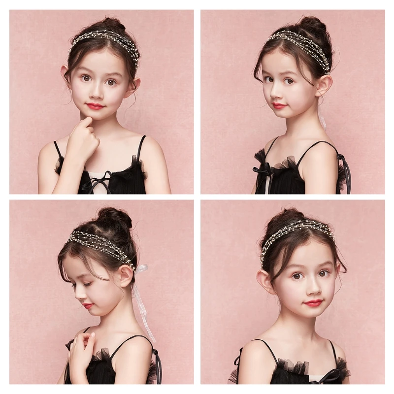 

Детские аксессуары для волос головной убор принцессы Жемчужная Повязка На Голову милый свадебный головной убор для невесты подходит для де...